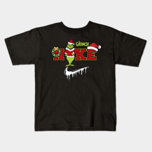 Funny Christmas Grinch Nke Christmas Grinch Snow Kids T-Shirt